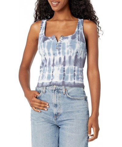 Women's Waffle Boy Tank Blue Tye Dye $10.92 Tanks