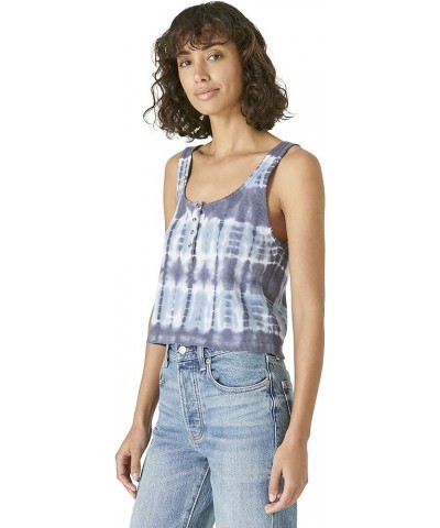 Women's Waffle Boy Tank Blue Tye Dye $10.92 Tanks