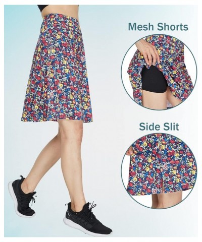 Women Knee Length Skirts with Shorts Modest Skirt with Pockets Golf Skorts Long Ink Pockets $15.36 Activewear