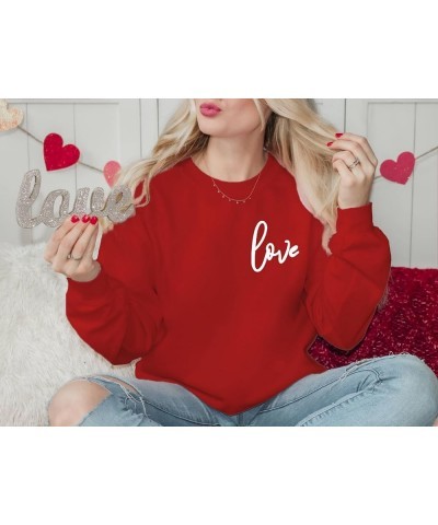 Valentine's Day Sweatshirt Women Love Heart Grahic Long Sleeve Shirt Casual Valentines Gifts Pullover Tops Red $18.50 Hoodies...