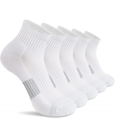 Ankle Socks Womens Athletic Thick Cushioned Running Hiking Low Cut 5-Pairs White $9.84 Activewear