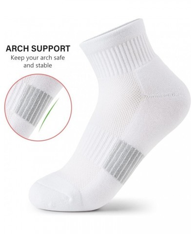 Ankle Socks Womens Athletic Thick Cushioned Running Hiking Low Cut 5-Pairs White $9.84 Activewear