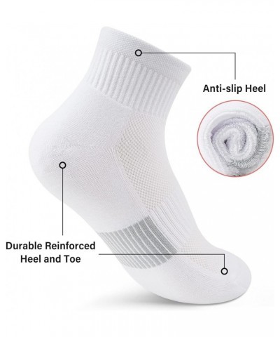 Ankle Socks Womens Athletic Thick Cushioned Running Hiking Low Cut 5-Pairs White $9.84 Activewear