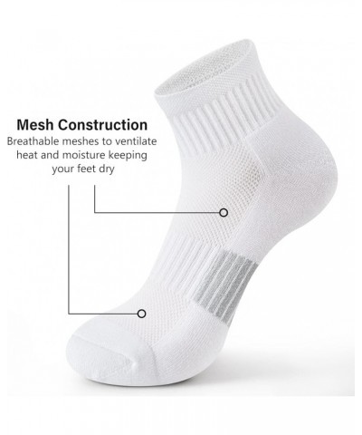 Ankle Socks Womens Athletic Thick Cushioned Running Hiking Low Cut 5-Pairs White $9.84 Activewear