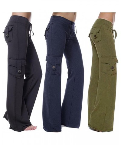 Cargo Pants Women Plus Size Baggy Pants Casual Loose Wide Leg Trousers Parachute Pants Y2k Cargos with Pockets 01navy Cargo P...