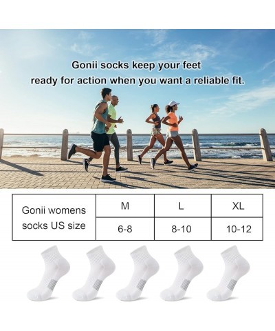 Ankle Socks Womens Athletic Thick Cushioned Running Hiking Low Cut 5-Pairs White $9.84 Activewear