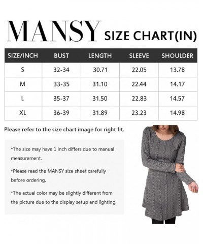 Sweater Dress for Women Cable Knit Ribbed A-Line Short Fitted Pullover Sweaters Dresses Fall Winter Gray $20.81 Sweaters