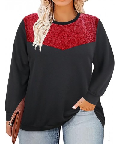 Plus Size Long Sleeve Tunic Tops for Women Henley V Neck T-Shirt V Neck Casual Blouses Fall Winter Halloween Christmas A-blac...