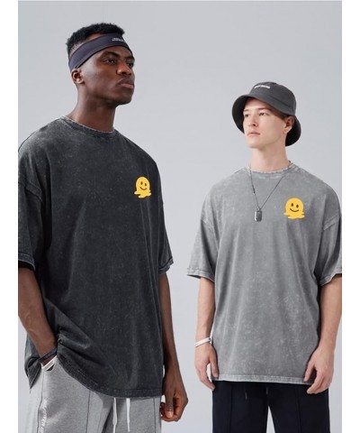 Men's Cotton T-Shirts Oversized Unisex Short Sleeves Casual Loose Wash Solid Basic Tee Tops A-pink+grey+black $23.52 T-Shirts