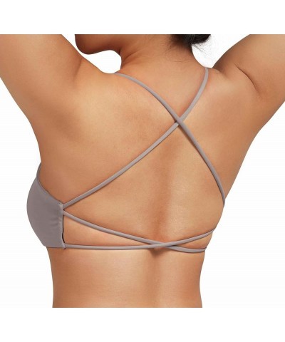 Womens Strappy Sports Bra Padded Criss Cross Back Sexy Workout Yoga Bra 3 Lake Green $11.26 Lingerie