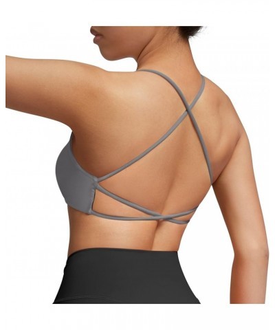 Womens Strappy Sports Bra Padded Criss Cross Back Sexy Workout Yoga Bra 3 Lake Green $11.26 Lingerie