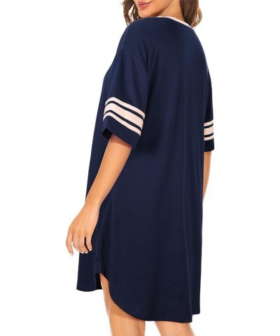 Nightgowns for Women Soft Women's Sleepwear Casual Night Gown for Ladies Stretchy Cotton Nightgowns for Women Navy $10.19 Sle...