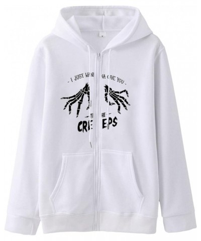 Fall Sweatshirts for Women Zip Up Hoodies Oversized Sweatshirt Y2K Clothing Casual Drawstring Jacket with Pockets 5-white $9....