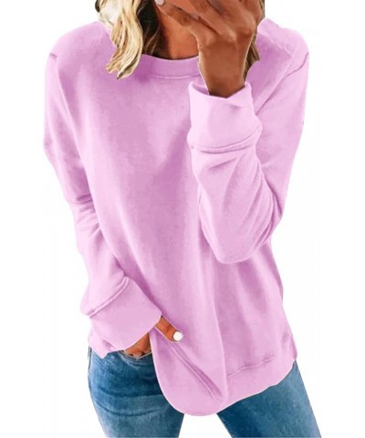 Long Sleeve t Shirt Women Casual Crew Neck Womens Plus Size Sweaters Cute Tops Long Sleeve Shirts for Women Pink 3 $4.21 T-Sh...