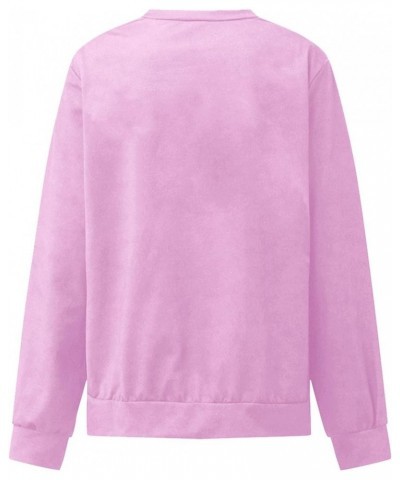 Long Sleeve t Shirt Women Casual Crew Neck Womens Plus Size Sweaters Cute Tops Long Sleeve Shirts for Women Pink 3 $4.21 T-Sh...