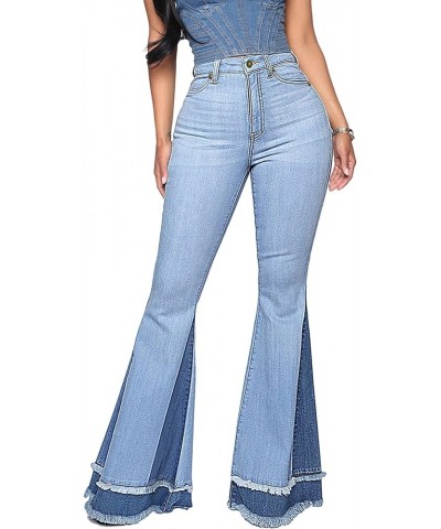 Bell Bottom Jeans for Women High Waisted Jeans for Women Stretchy Flare Denim Jeans Y2K Jeans Light Blue $16.45 Jeans