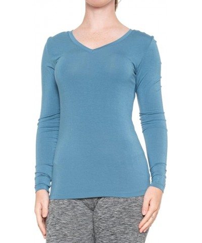 Softwear with Stretch Long Sleeve V-Neck Cariblue $14.05 Underwear