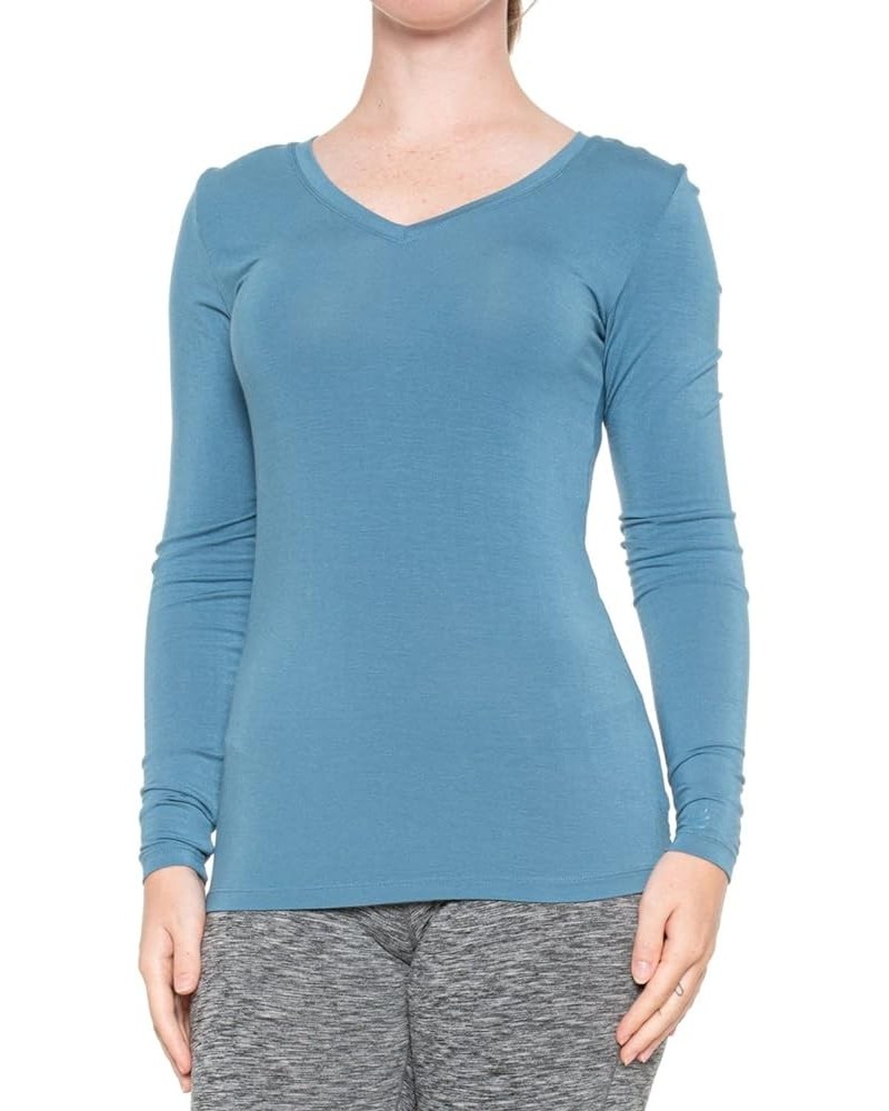 Softwear with Stretch Long Sleeve V-Neck Cariblue $14.05 Underwear