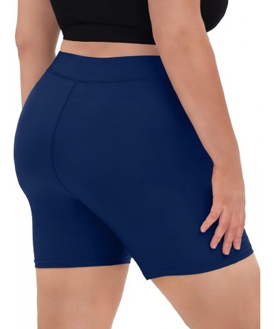 Womens Plus Size Board Shorts Quick Dry Beach Shorts Swim Shorts with Pockets Swimmwear 1_navy $11.25 Swimsuits