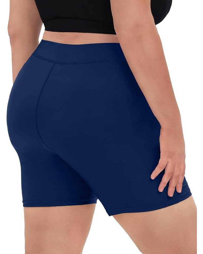 Womens Plus Size Board Shorts Quick Dry Beach Shorts Swim Shorts with Pockets Swimmwear 1_navy $11.25 Swimsuits