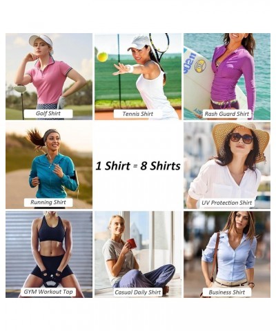 Women's Golf Polo Long Sleeve Workout Tops, Tennis Shirts, UPF 50+ Sun Protection, Quick Dry, Moisture, Wicking, Active Xtile...