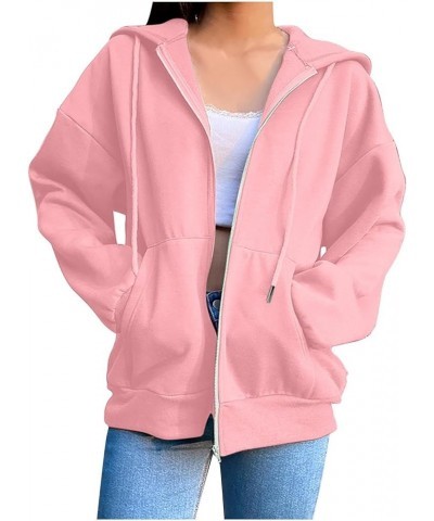 Cute Hoodies For Teen Girls Fashion Fall y2k Clothes 2023 Full Zip Up Hooded Sweatshirts With Pockets Casual Jacket G08-pink ...