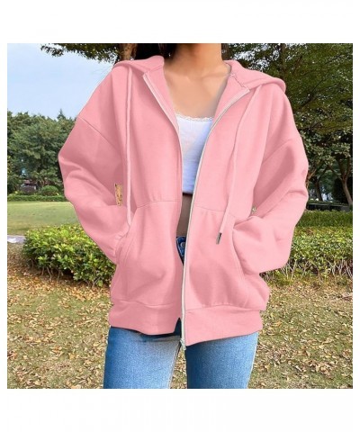 Cute Hoodies For Teen Girls Fashion Fall y2k Clothes 2023 Full Zip Up Hooded Sweatshirts With Pockets Casual Jacket G08-pink ...