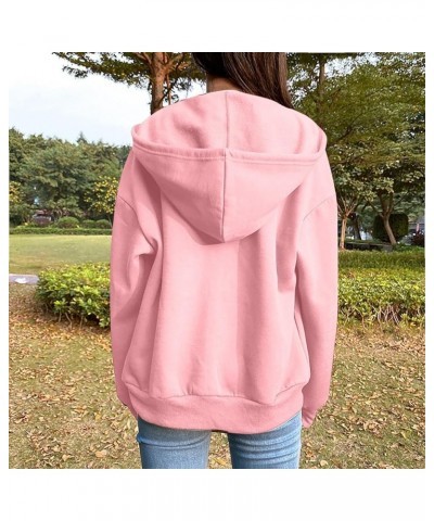 Cute Hoodies For Teen Girls Fashion Fall y2k Clothes 2023 Full Zip Up Hooded Sweatshirts With Pockets Casual Jacket G08-pink ...