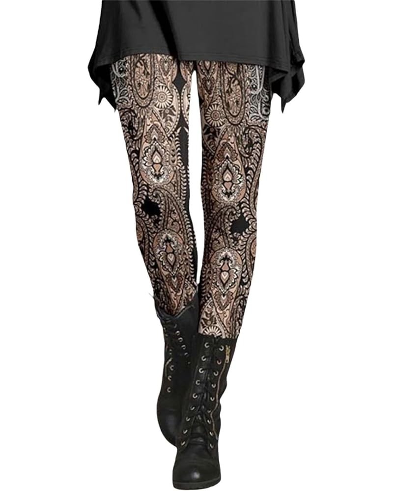 Print Leggings for Women Spring Vintage High Waisted Cotton Tights Patterned Workout Soft Stretchy Holiday Leggings F_d $8.66...