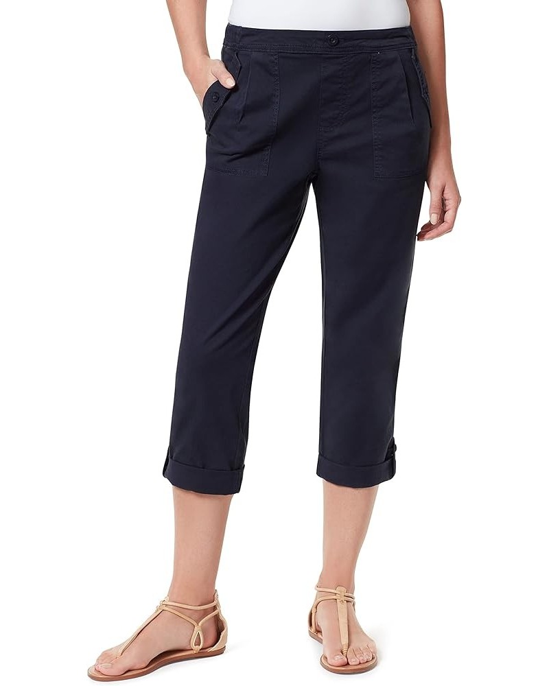 Women's Utility Pull on High Rise Straight Leg Capri Majestic Blue $13.74 Jeans