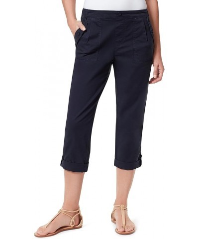 Women's Utility Pull on High Rise Straight Leg Capri Majestic Blue $13.74 Jeans