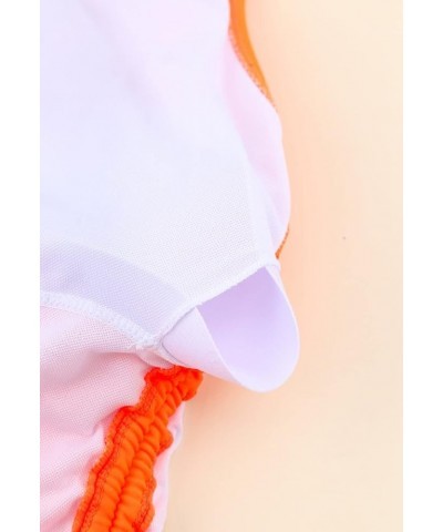 Women's One Shoulder Ruched One Piece Swimsuit Tummy Control High Cut Cheeky Bathing Suit Orange One Shoulder $16.28 Swimsuits