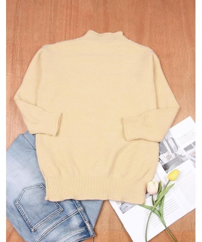 Women's Pullover Sweaters Long Sleeve Crewneck Front Ribbed Knitted Cute Heart Sweater 10755 Beige $16.77 Sweaters