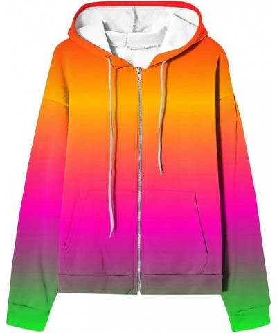 Ombre Tie Dye Hoodies for Women 2023 Trendy Gradient Color Y2K Jacket Zip Up Long Sleeve Plus Size Sweatshirt Drawstring Coat...