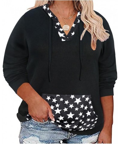 Plus Size Drawstring Hoodies Women Raglan Sweatshirt Round Neck Colorblock Tops Autumn Fall Winter Hoodie XL-5XL 14-28 9_ F10...