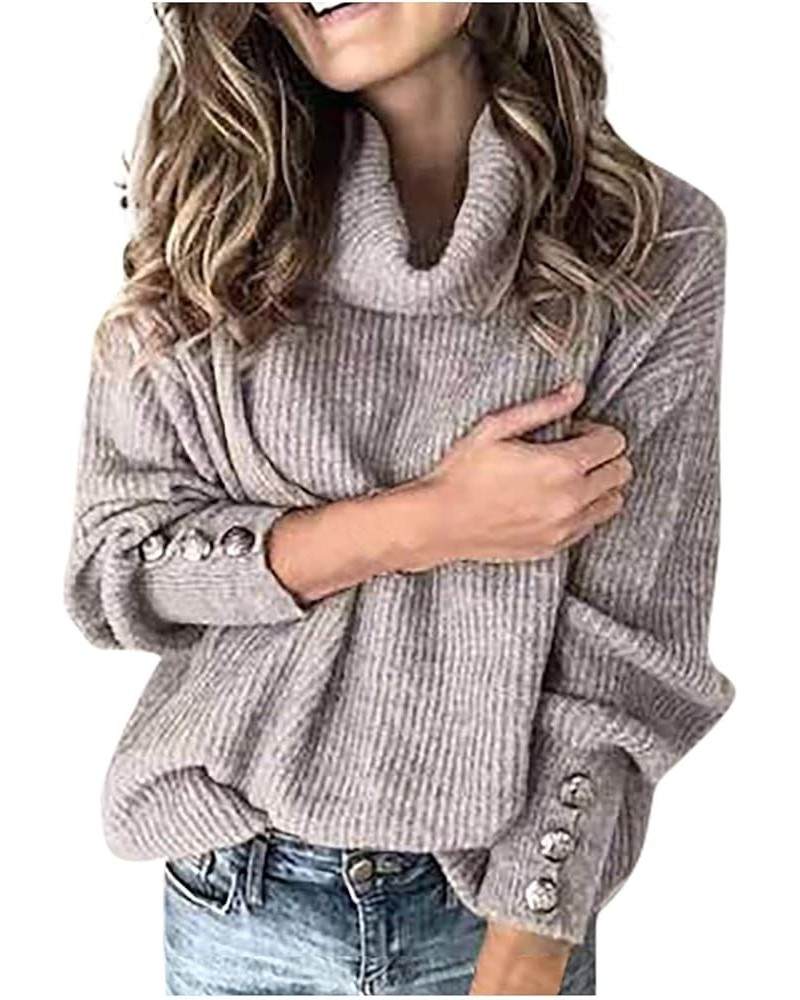 Plus Size Sweaters for Women Fashion Knit Jumper Womens Long Sleeve Tops Casual Ladies Solid Blouses Clothes 1-gray $9.67 Swe...