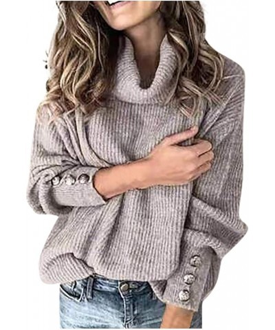 Plus Size Sweaters for Women Fashion Knit Jumper Womens Long Sleeve Tops Casual Ladies Solid Blouses Clothes 1-gray $9.67 Swe...