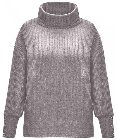 Plus Size Sweaters for Women Fashion Knit Jumper Womens Long Sleeve Tops Casual Ladies Solid Blouses Clothes 1-gray $9.67 Swe...