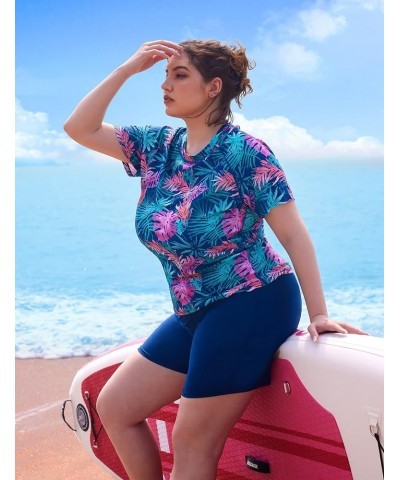 Womens Plus Size Board Shorts Quick Dry Beach Shorts Swim Shorts with Pockets Swimmwear 1_navy $11.25 Swimsuits