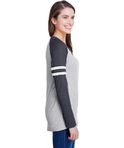 Ladies Gameday Mash-Up Long Sleeve Fine Jersey Tee (3534) Vn Hthr/Vn Navy/Blnded Wht $7.88 T-Shirts