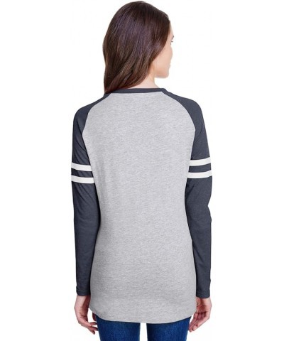 Ladies Gameday Mash-Up Long Sleeve Fine Jersey Tee (3534) Vn Hthr/Vn Navy/Blnded Wht $7.88 T-Shirts