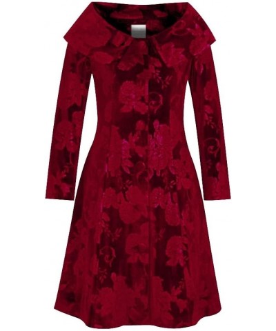 Womens Velvet Jacket Coat Red $81.83 Jackets