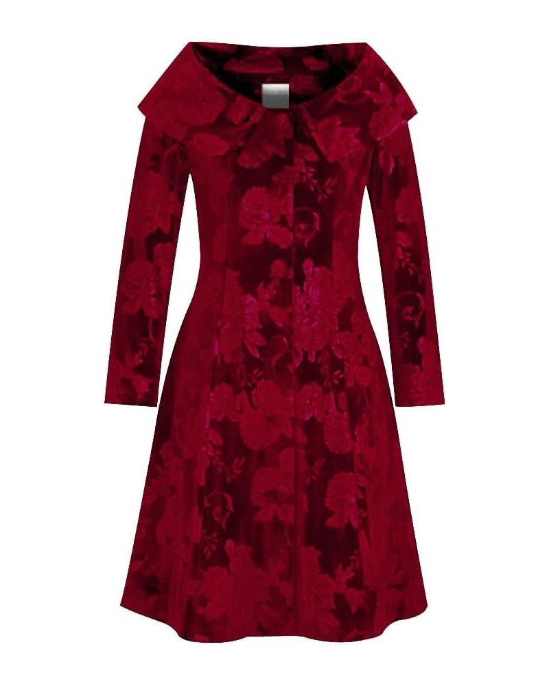 Womens Velvet Jacket Coat Red $81.83 Jackets