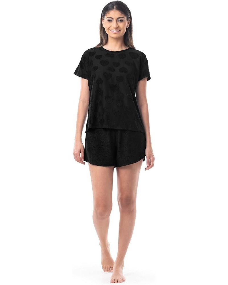 Women's Beyondsoft Sleep Tee and Shorts Set Black $13.55 Sleep & Lounge