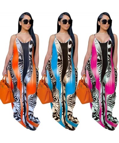 Women's Maxi Sunflower Dresses Sleeveless Long Tie Dye Dress Casual Sundresses with Pockets 9641blue $16.66 Dresses