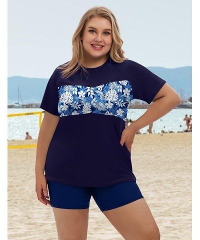 Womens Plus Size Board Shorts Quick Dry Beach Shorts Swim Shorts with Pockets Swimmwear 1_navy $11.25 Swimsuits