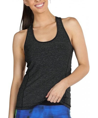 Workout Tank Tops for Women - Racerback Athletic Yoga Tops, Running Exercise Gym Shirts Black Heather $7.64 Activewear