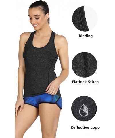 Workout Tank Tops for Women - Racerback Athletic Yoga Tops, Running Exercise Gym Shirts Black Heather $7.64 Activewear