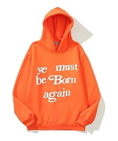 Y2K Men's and Women's Hip Hop Graffiti Letter Hoodie Sweater Loose Hoodie Letter - Yellow $22.79 Hoodies & Sweatshirts