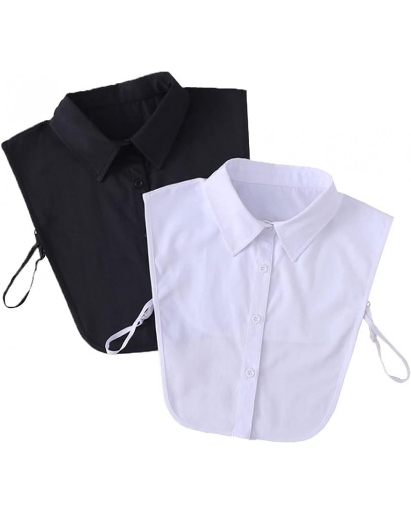 Half Shirt Blouse Fake Collar Detachable Dickey Collar Faux False Collar 28(black,white) $12.17 Blouses